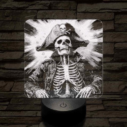 Élőholt kalózkapitány 7 színű valósághű 3D led lámpa
