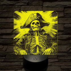 Élőholt kalózkapitány 7 színű valósághű 3D led lámpa