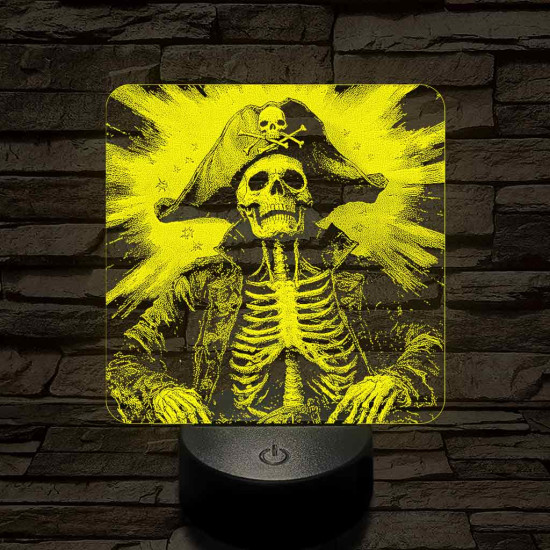 Élőholt kalózkapitány 7 színű valósághű 3D led lámpa