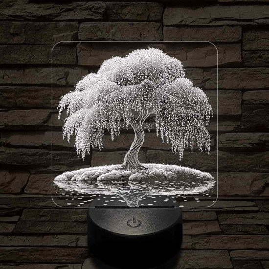 Szomorú fűz életfa 7 színű valósághű 3D led lámpa
