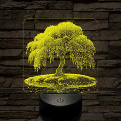 Szomorú fűz életfa 7 színű valósághű 3D led lámpa
