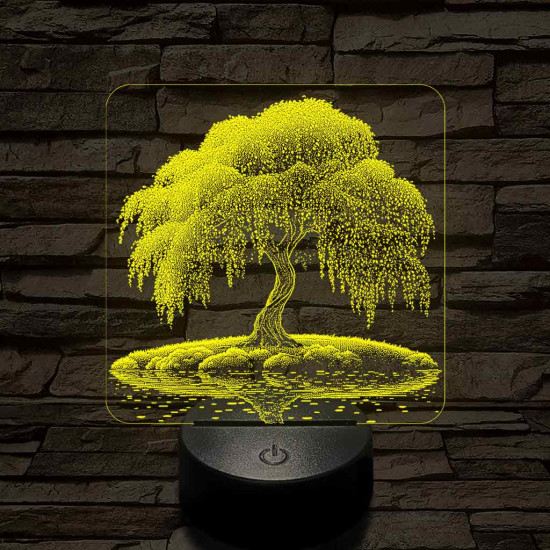 Szomorú fűz életfa 7 színű valósághű 3D led lámpa