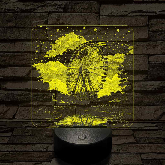 Kivilágított oriáskerék 7 színű valósághű 3D led lámpa