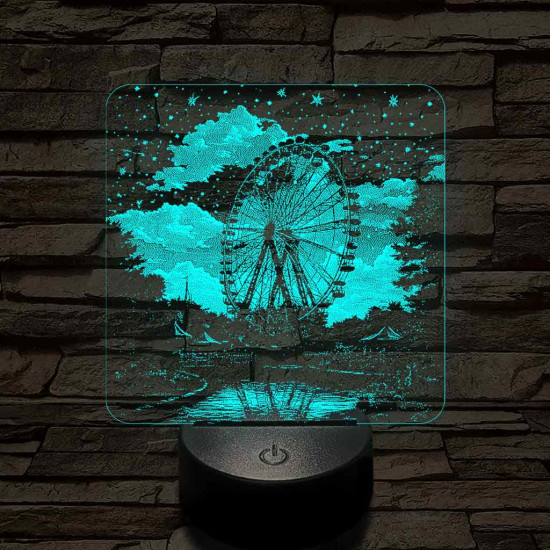 Kivilágított oriáskerék 7 színű valósághű 3D led lámpa