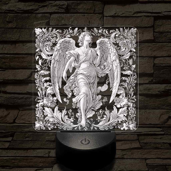 Kecses angyal 7 színű valósághű 3D led lámpa