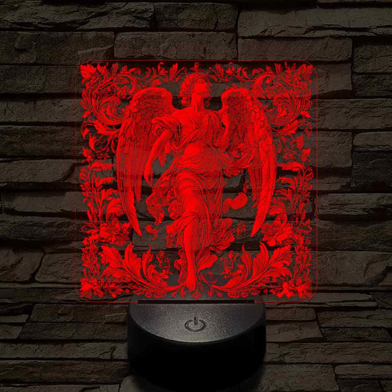 Kecses angyal 7 színű valósághű 3D led lámpa