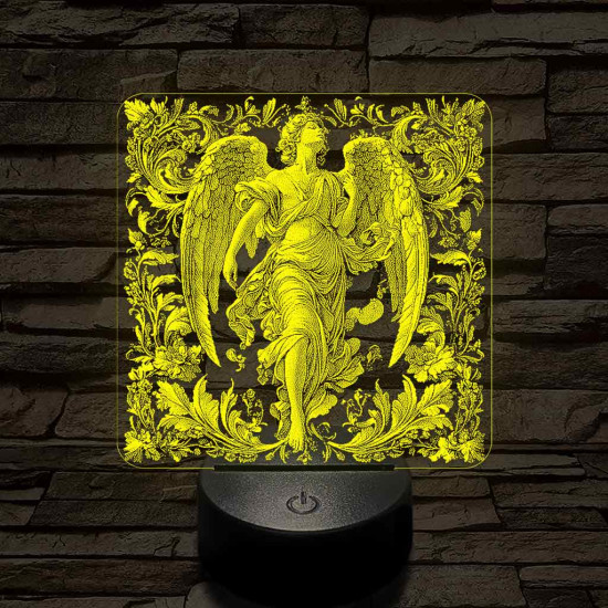 Kecses angyal 7 színű valósághű 3D led lámpa
