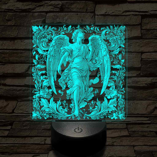 Kecses angyal 7 színű valósághű 3D led lámpa