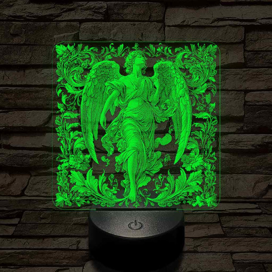 Kecses angyal 7 színű valósághű 3D led lámpa