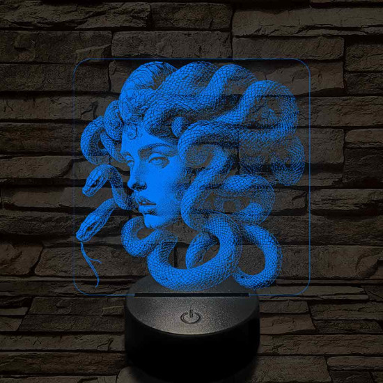 Medusa a Görög mitológiából 7 színű valósághű 3D led lámpa