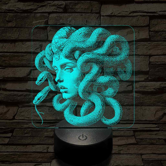 Medusa a Görög mitológiából 7 színű valósághű 3D led lámpa