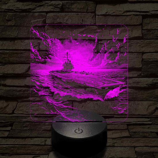 Repülőgép anyahajó 7 színű valósághű 3D led lámpa