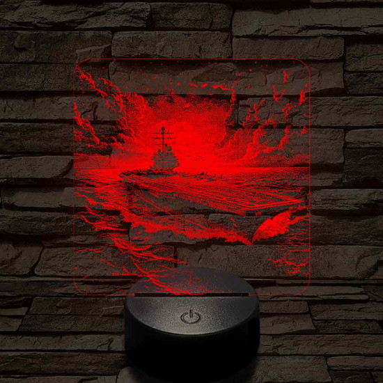 Repülőgép anyahajó 7 színű valósághű 3D led lámpa