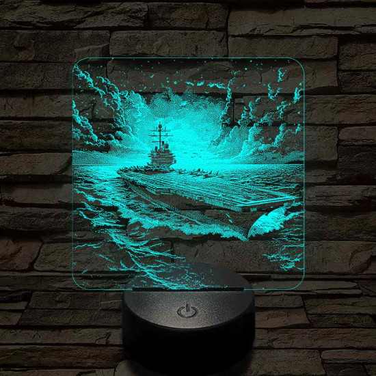 Repülőgép anyahajó 7 színű valósághű 3D led lámpa