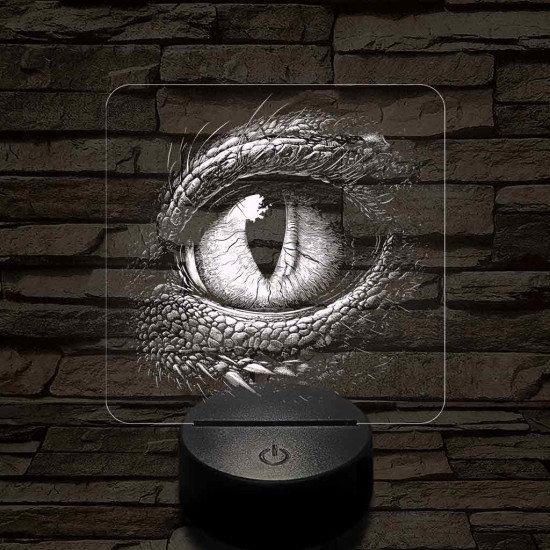 Sárkányszem 7 színű valósághű 3D led lámpa