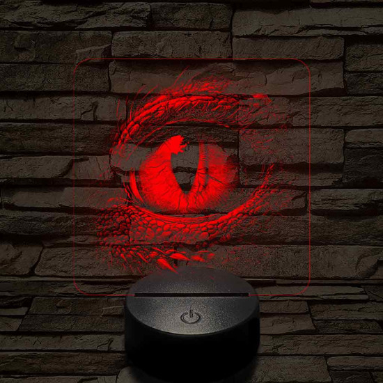 Sárkányszem 7 színű valósághű 3D led lámpa