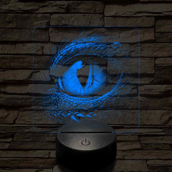 Sárkányszem 7 színű valósághű 3D led lámpa