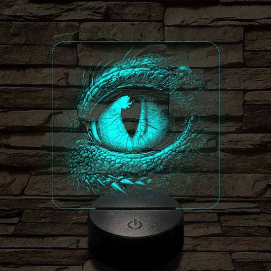 Sárkányszem 7 színű valósághű 3D led lámpa