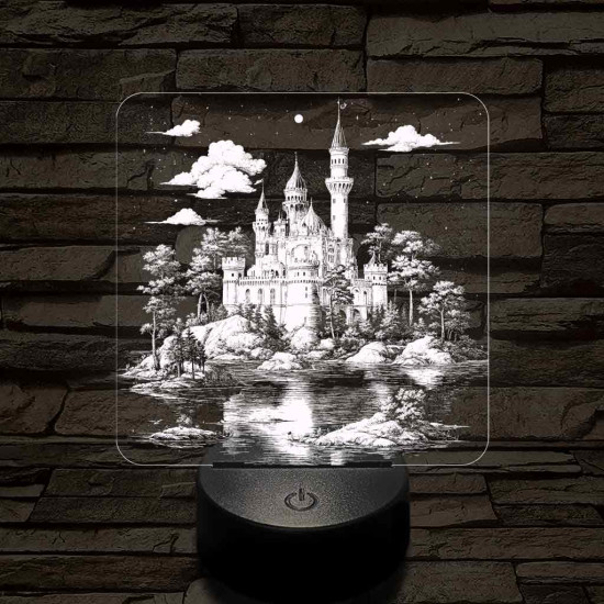 Álomszép palota 7 színű valósághű 3D led lámpa