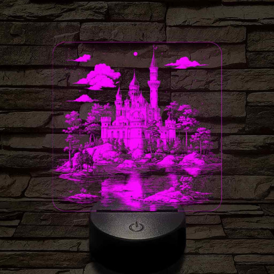 Álomszép palota 7 színű valósághű 3D led lámpa
