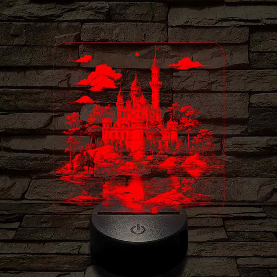 Álomszép palota 7 színű valósághű 3D led lámpa
