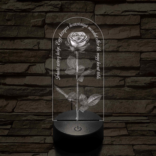Szerelmes rózsa 7 színű valósághű 3D led lámpa