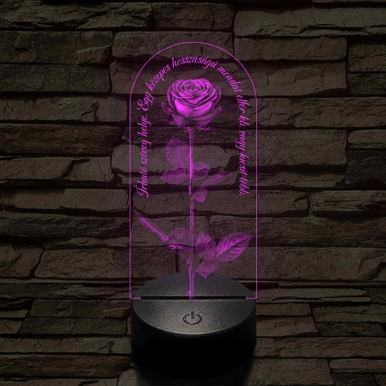 Szerelmes rózsa 7 színű valósághű 3D led lámpa