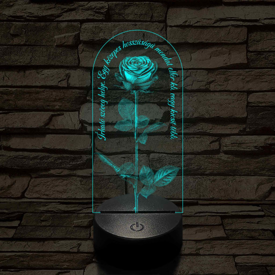 Szerelmes rózsa 7 színű valósághű 3D led lámpa