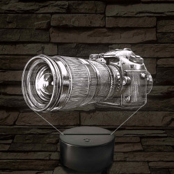Fényképezőgép grafikás – 7 színű, színváltós LED lámpa