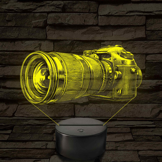 Fényképezőgép grafikás – 7 színű, színváltós LED lámpa