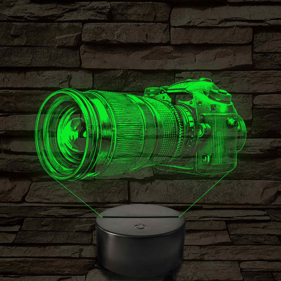 Fényképezőgép grafikás – 7 színű, színváltós LED lámpa