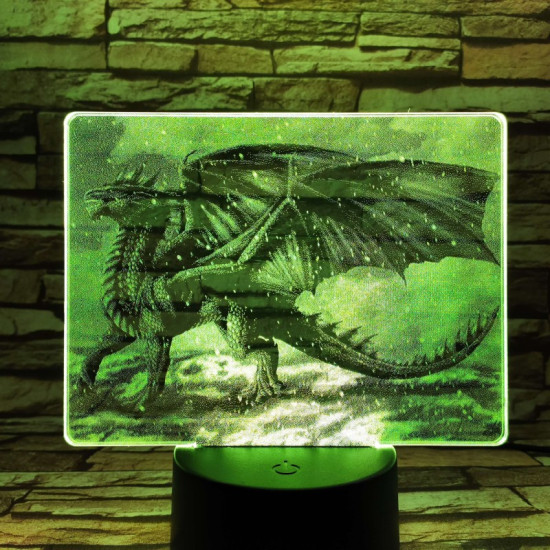 Sárkány a hóesésben 7 színű valósághű 3D led lámpa