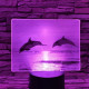 Delfinek a naplementében 7 színű valósághű 3D led lámpa
