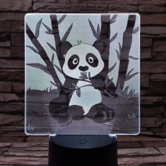 Éhes Panda 7 színű valósághű 3D led lámpa