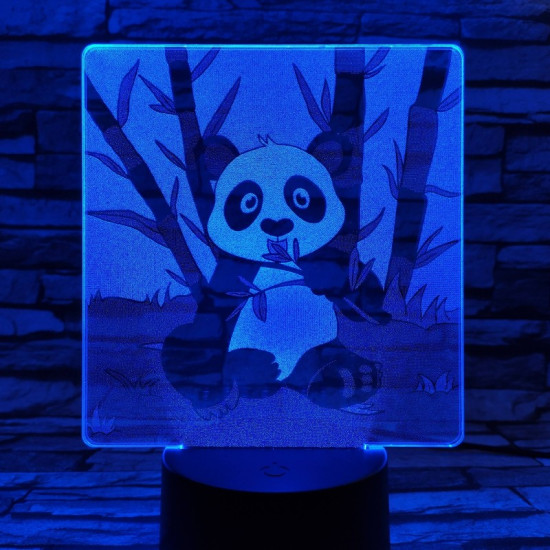 Éhes Panda 7 színű valósághű 3D led lámpa