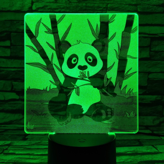 Éhes Panda 7 színű valósághű 3D led lámpa