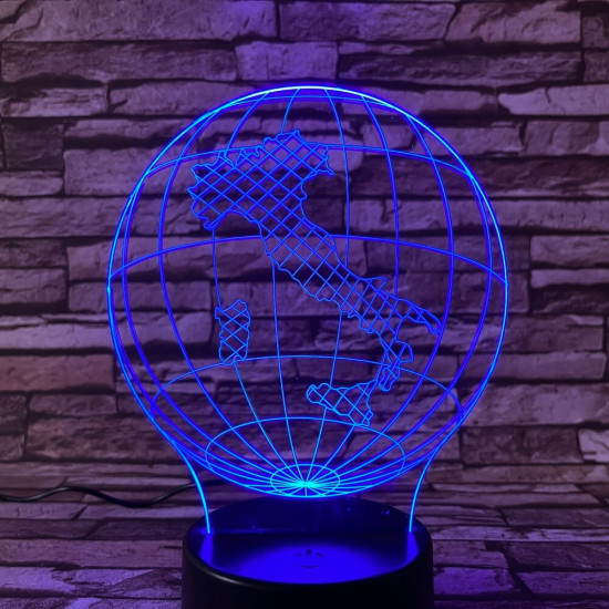 Olaszország  7 színű 3D led lámpa