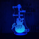 Gitár 3 7 színű 3D led lámpa