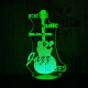 Gitár 3 7 színű 3D led lámpa