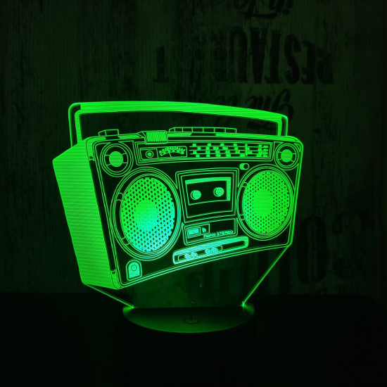 Retro magnó  7 színű 3D led lámpa