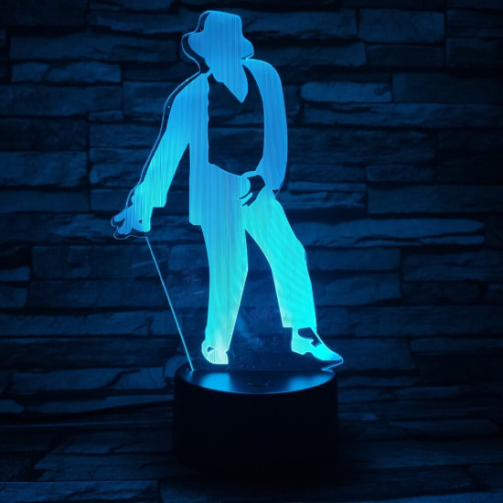 Michael Jackson 7 színű 3D led lámpa