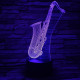 Szaxofon 7 színű 3D led lámpa