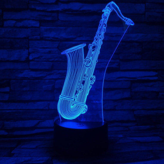 Szaxofon 7 színű 3D led lámpa