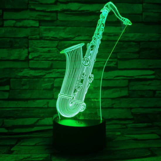Szaxofon 7 színű 3D led lámpa