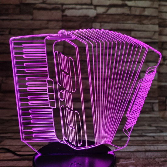 Harmonika 7 színű 3D led lámpa