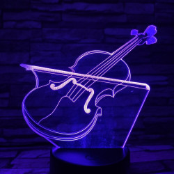 Hegedű 7 színű 3D led lámpa