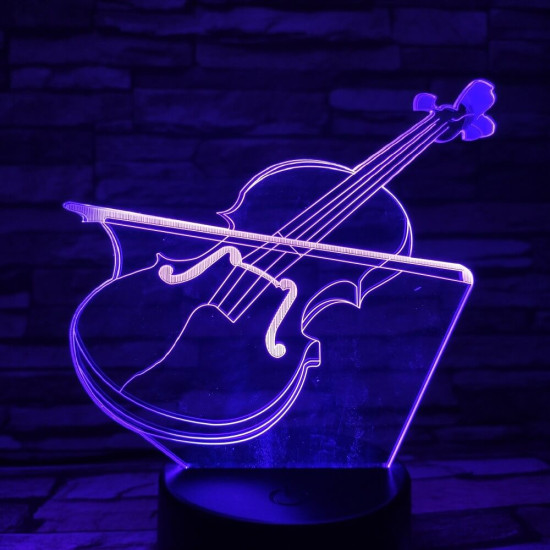 Hegedű 7 színű 3D led lámpa