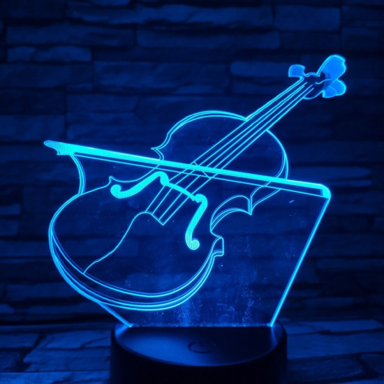 Hegedű 7 színű 3D led lámpa