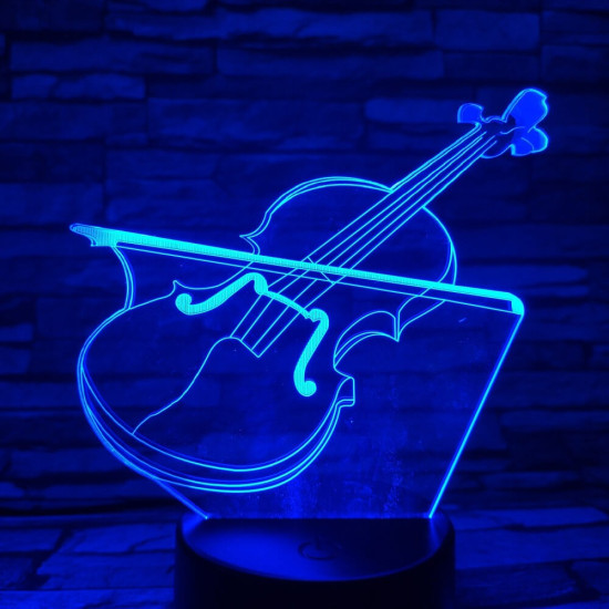 Hegedű 7 színű 3D led lámpa