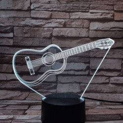 Gitár 3D 7 színű led lámpa